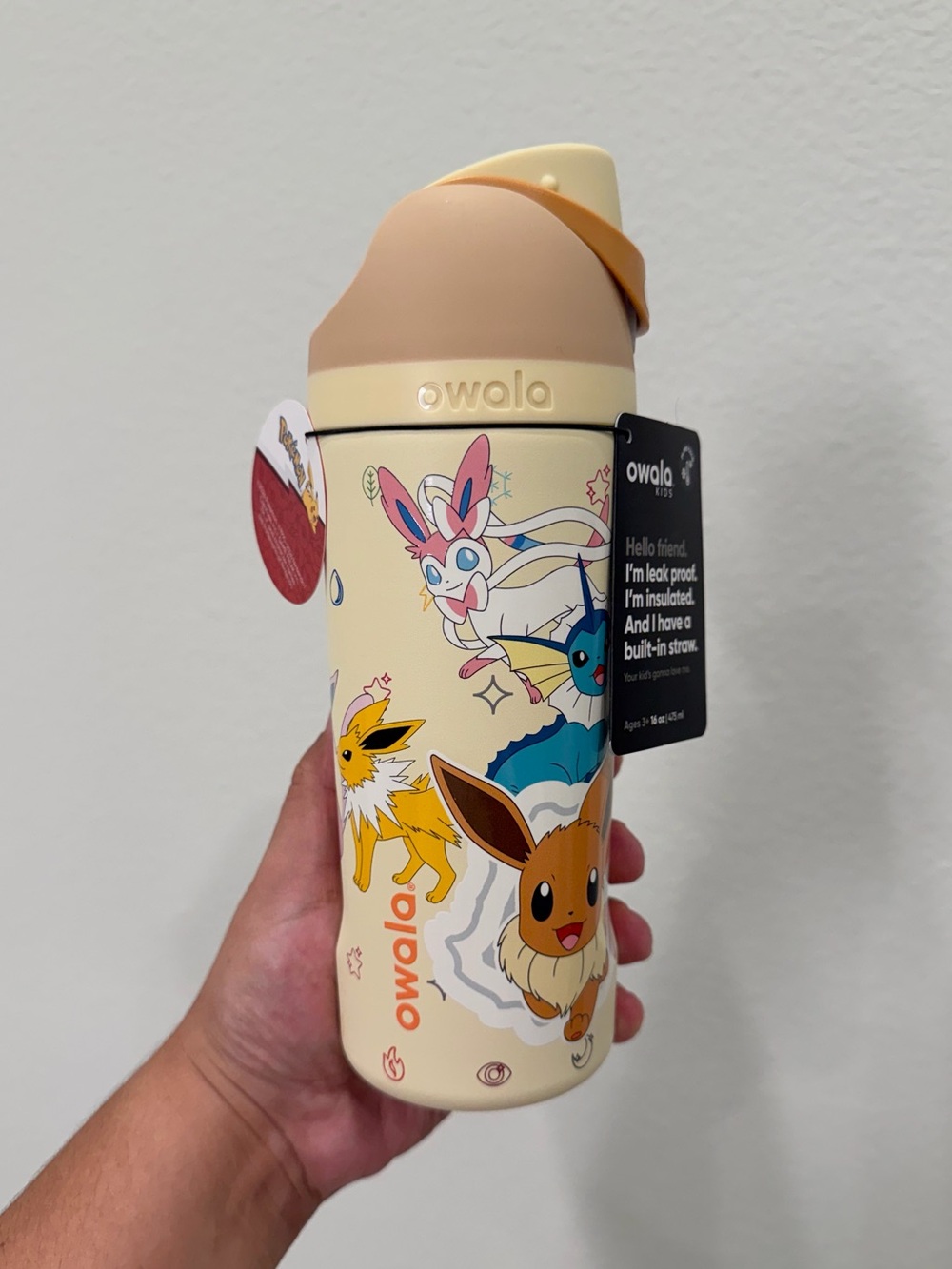 POKÉMON x OWALA FreeSip 16 oz Eevee Evolutions Stainless Steel Water Bottle